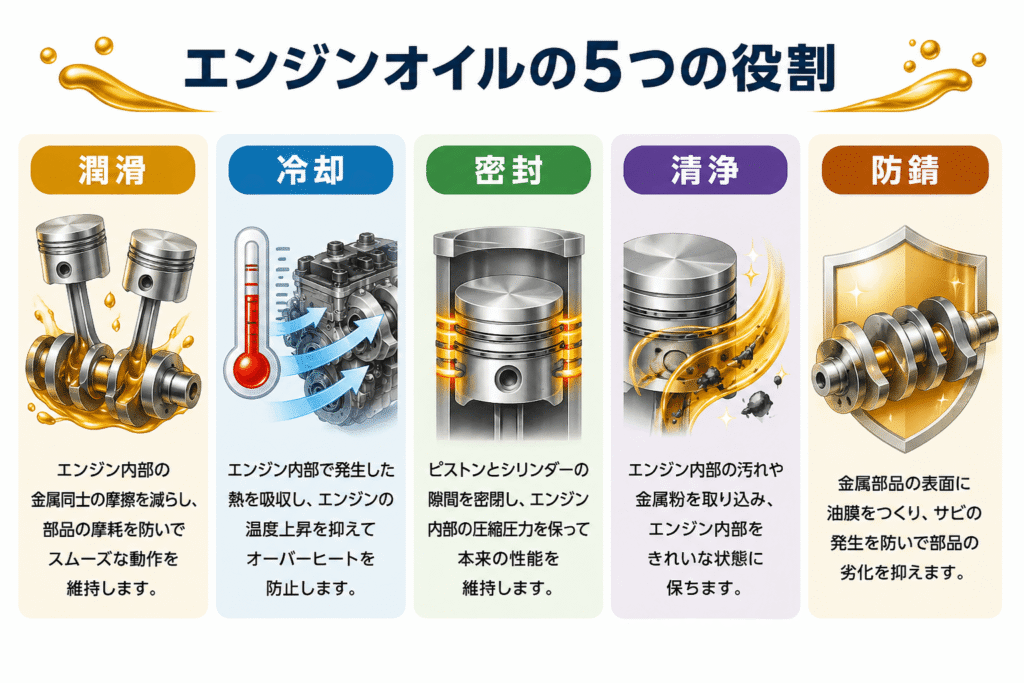 エンジンオイルの役割